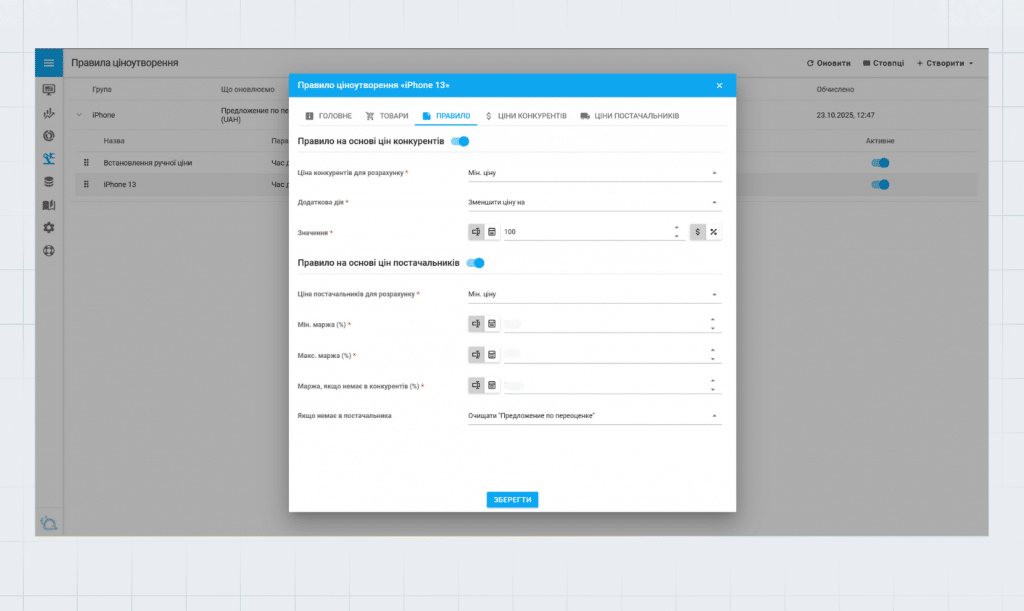Модуль переоценки товаров – правила ценообразования